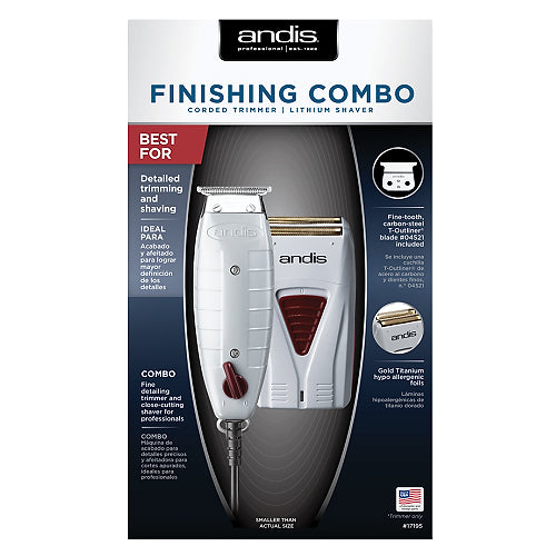 Andis Finishing Combo (T-Outliner Trimmer & ProFoil Lithium Titanium Foil Shaver)