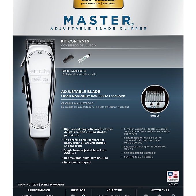 Andis Master Adjustable Blade Clipper