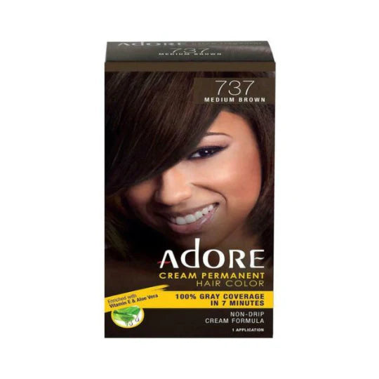 ADORE CREAM PERMANENT HAIR COLOR - 100% GRAY COVERAGE