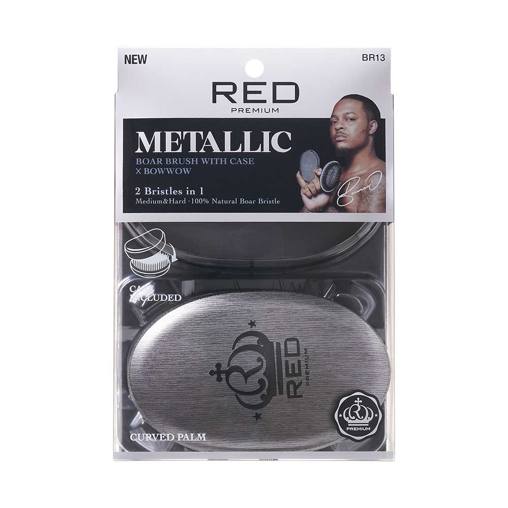 RED BY KISS BOW WOW X Pocket Wave Premium Metallic 2-in-1 Boar Brush with Case