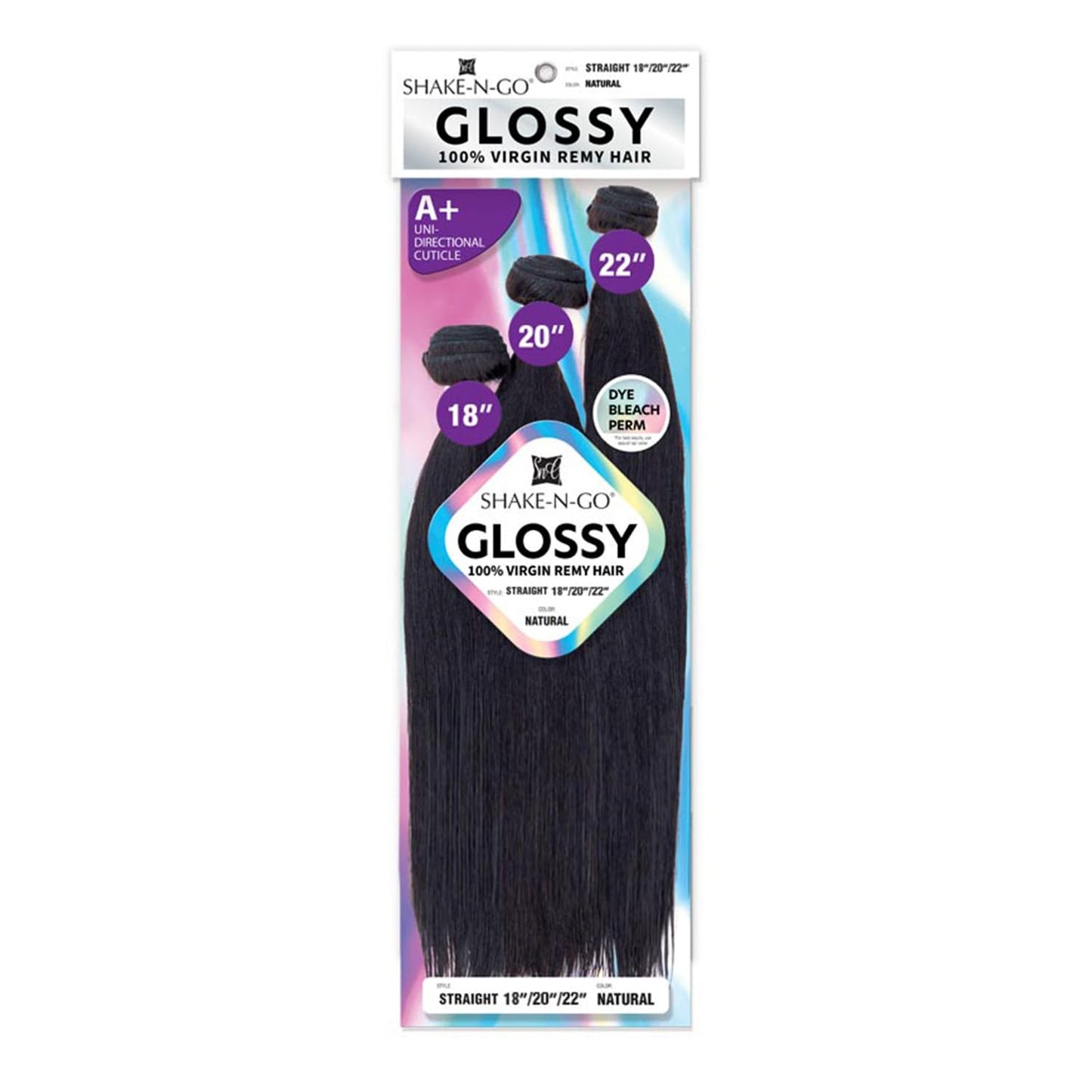 SHAKE-N-GO Glossy 100% Virgin Remy Hair Weave - 3X Straight