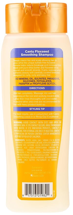 Cantu Flaxseed Sulfate-Free Exfoliating Shampoo with Flaxseed Oil & Shea Butter, 13.5oz
