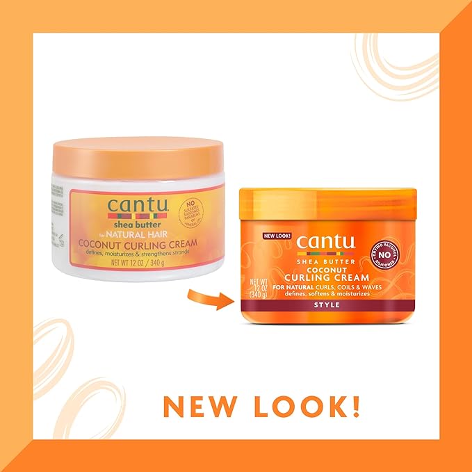 Cantu Coconut Curling Cream with Shea Butter for Natural Hair, 12oz