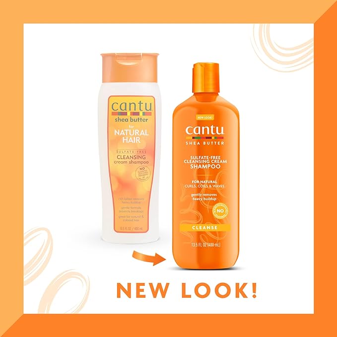 Cantu Sulfate-Free Cleansing Cream Shampoo with Shea Butter for Natural Hair, 13.5oz