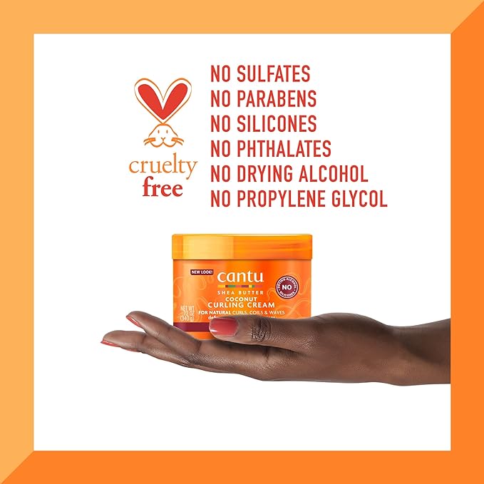 Cantu Coconut Curling Cream with Shea Butter for Natural Hair, 12oz