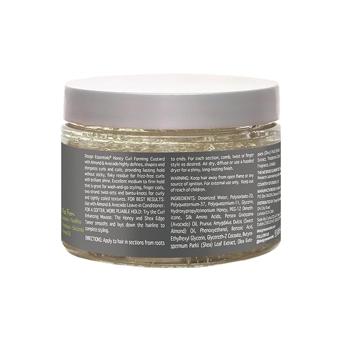 Design Essentials Natural Almond & Avocado Honey Curl Forming Custard, 12oz