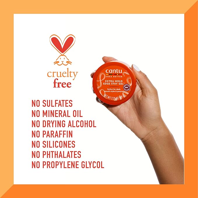 Cantu Extra Hold Edge Stay Gel with Shea Butter, 2.25oz