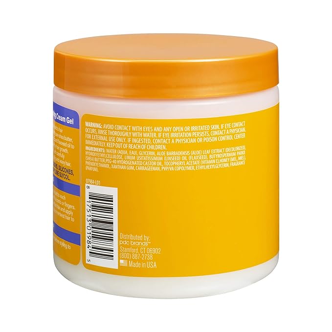 Cantu Flaxseed Styling Cream Gel with Aloe, Honey, Shea Butter & Vitamin E 16oz