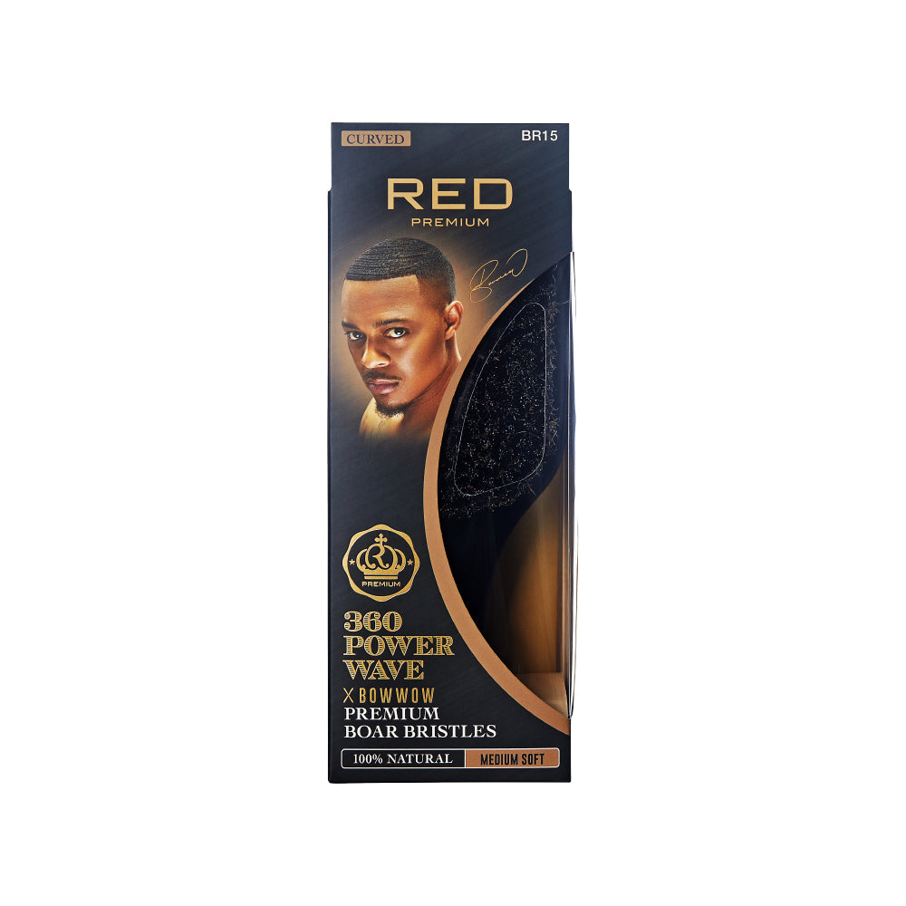 RED BY KISS BOW WOW X 360 Power Wave Medium Soft Boar Brush