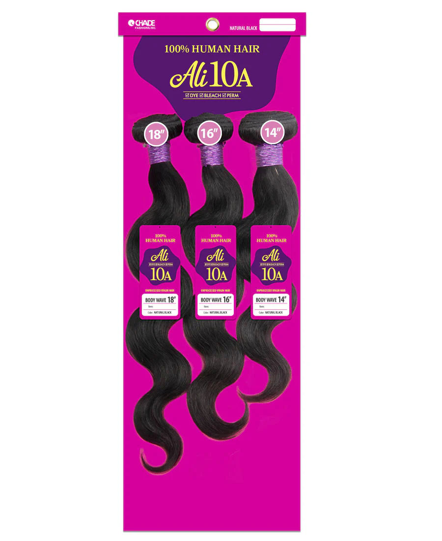 Ali 10A 100% Human Hair Bundle Extensions 3PCS BODY WAVE