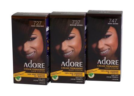 ADORE CREAM PERMANENT HAIR COLOR - 100% GRAY COVERAGE