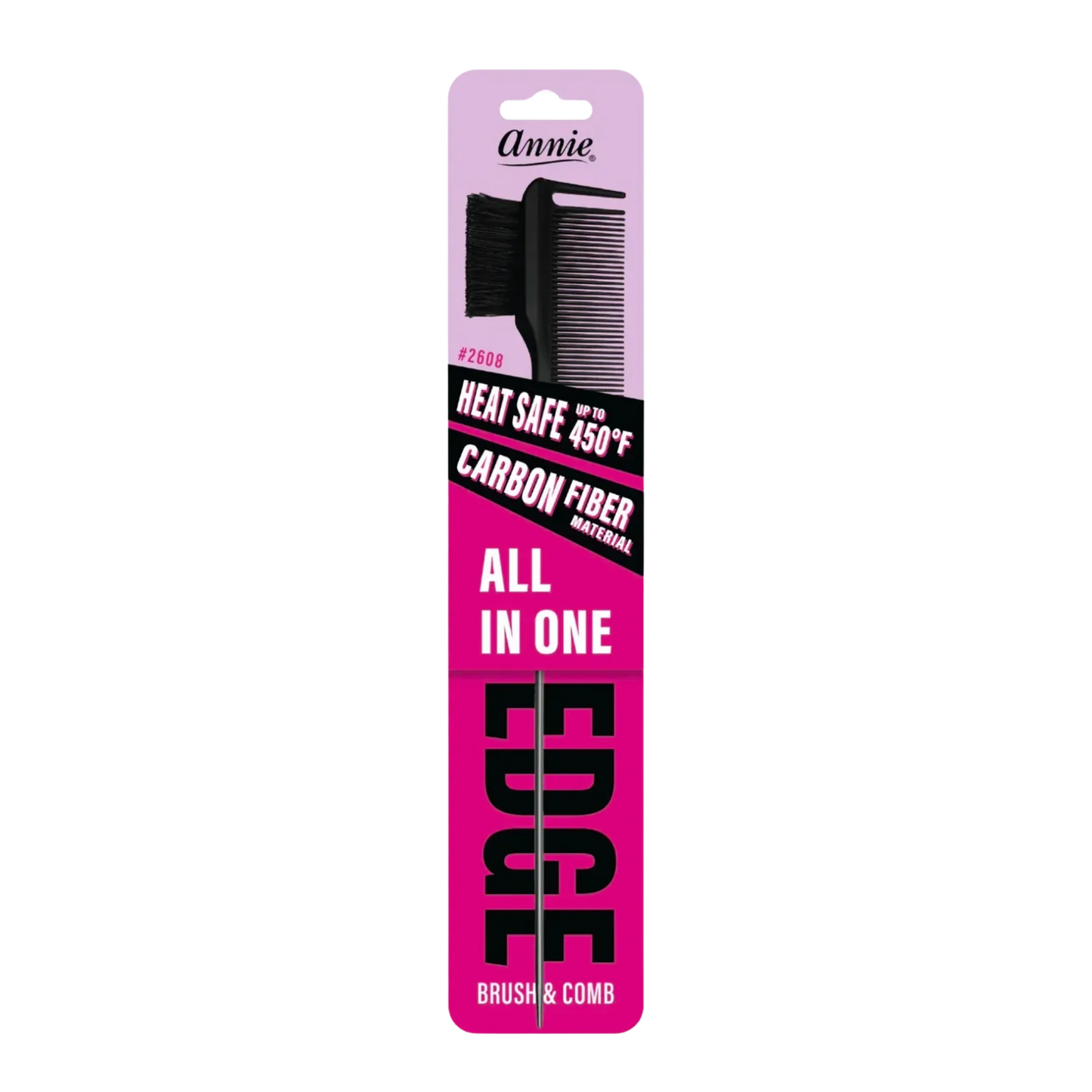 Annie All In One Edge Brush Natural Boar Bristle Black