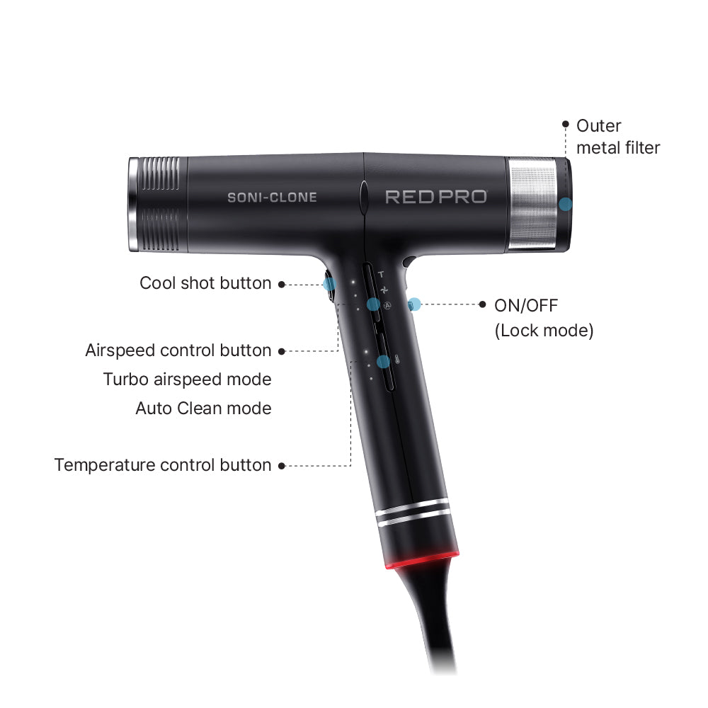 RED PRO Pro Soni-Clone Hair Dryer