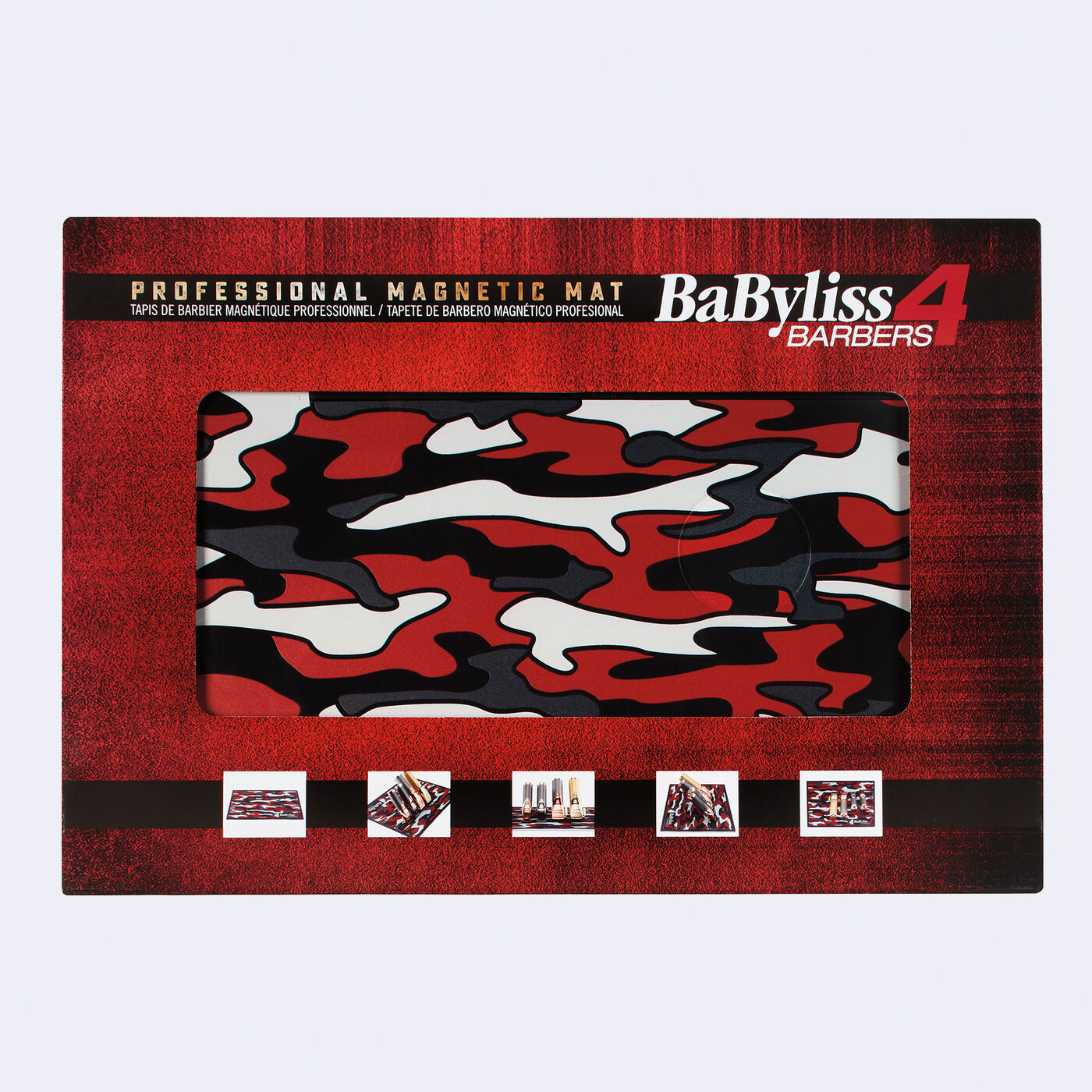 BaBylissPRO Red Camo Magnetic Strip Barber Mat