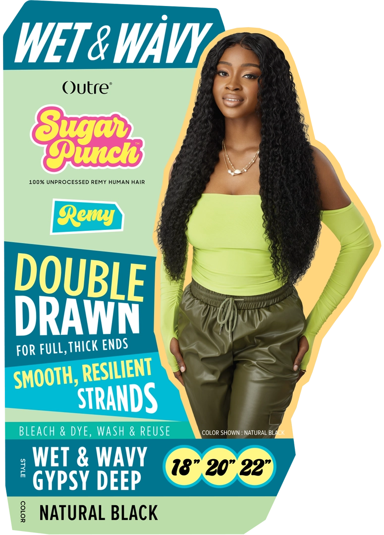 Outre Sugar Punch 100% Unprocessed Remy Human Hair - Wet & Wavy Gypsy Deep