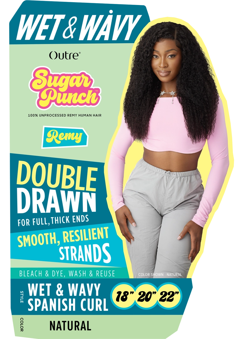 Outre Sugar Punch 100% Unprocessed Remy Human Hair - Wet & Wavy Spanish Curl