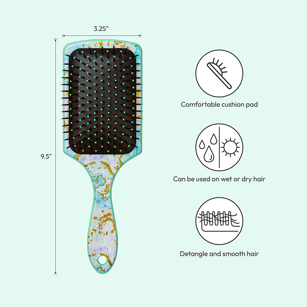 RED BY KISS Square Paddle Designed Brush – Aqua Marble