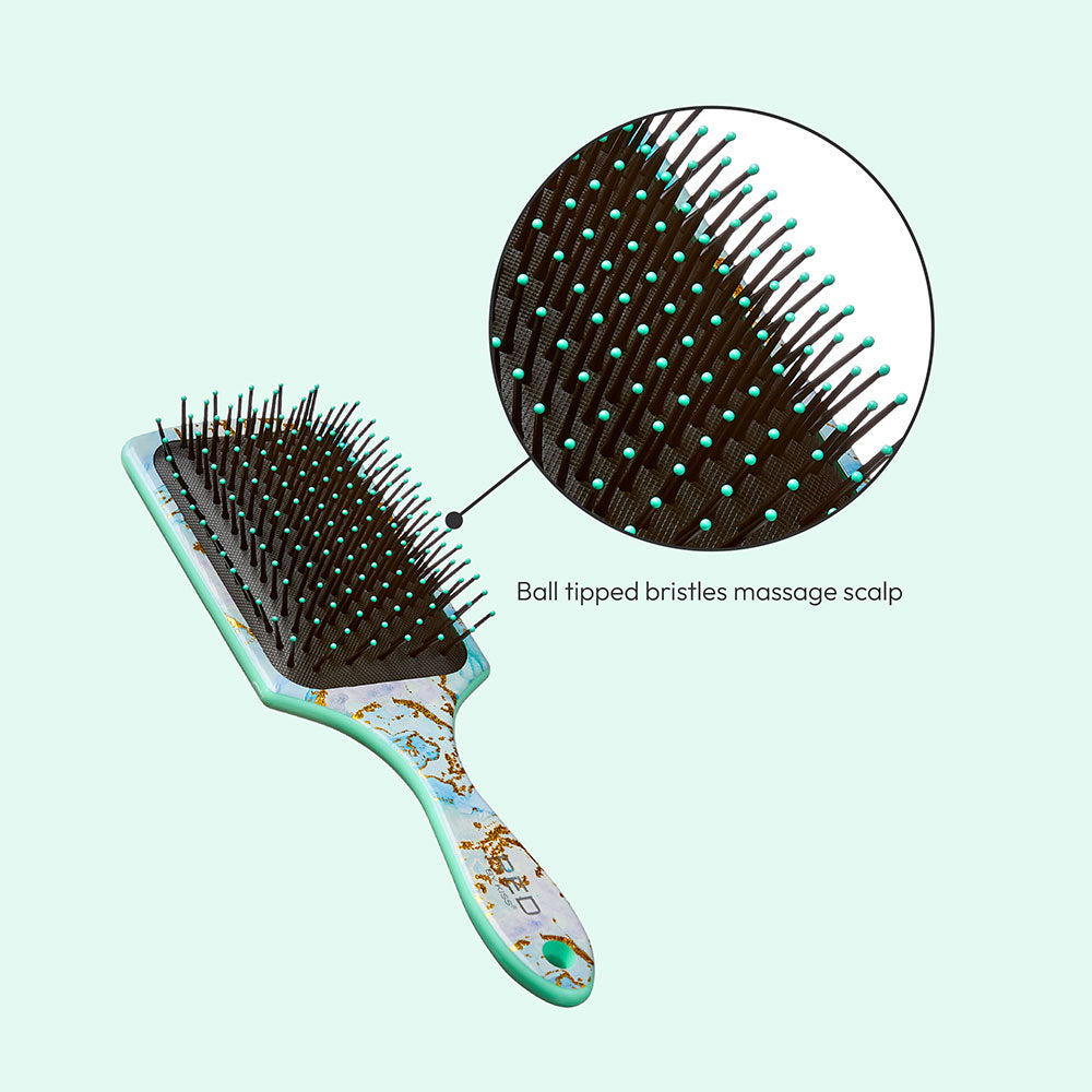 RED BY KISS Square Paddle Designed Brush – Aqua Marble