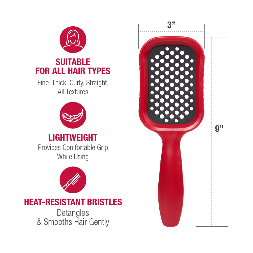 RED BY KISS Wet & Dry Vent Heat-Resistant Brush – Red