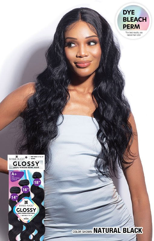SHAKE-N-GO Glossy 100% Virgin Remy Hair Weave - 3X Body Wave