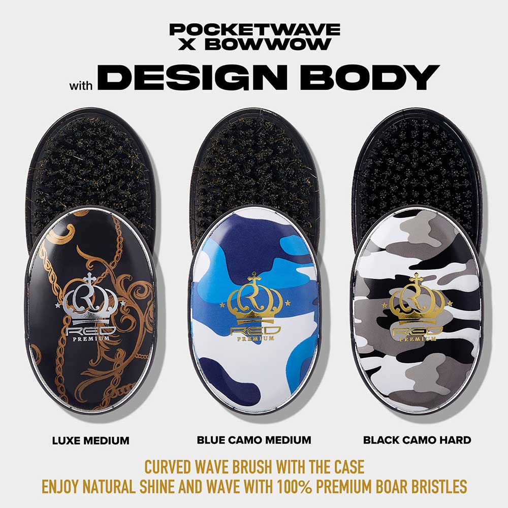 RED BY KISS BOW WOW X Pocket Wave Medium Boar Brush with Case