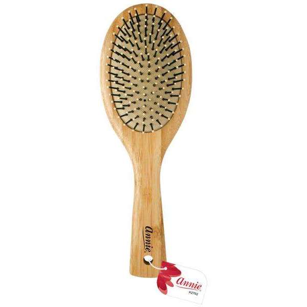 Annie Bamboo Cushion Oval Brush Nylon Bristle