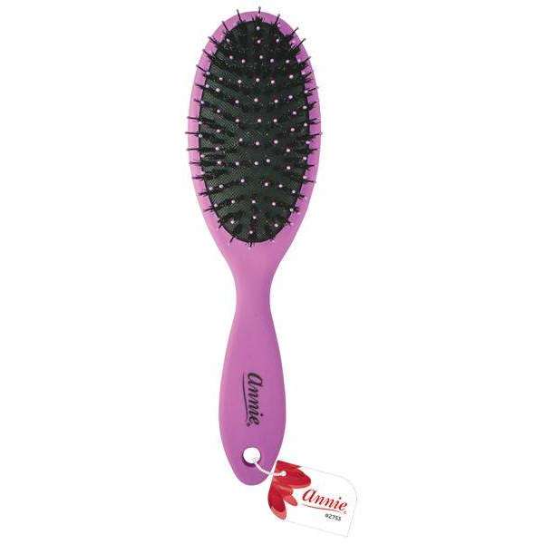 Annie Oval Brush Flexible Porcupine Bristle Purple