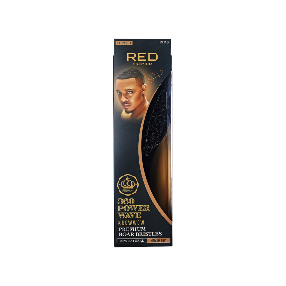 RED BY KISS BOW WOW X 360 Power Wave Medium Soft Boar Brush