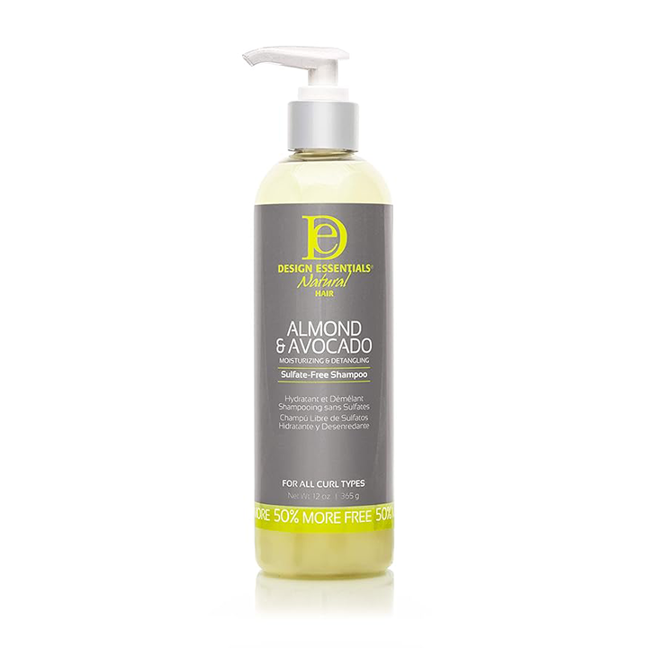 Design Essentials Natural Almond & Avocado Moisturizing & Detangling Sulfate-Free Shampoo, 12oz