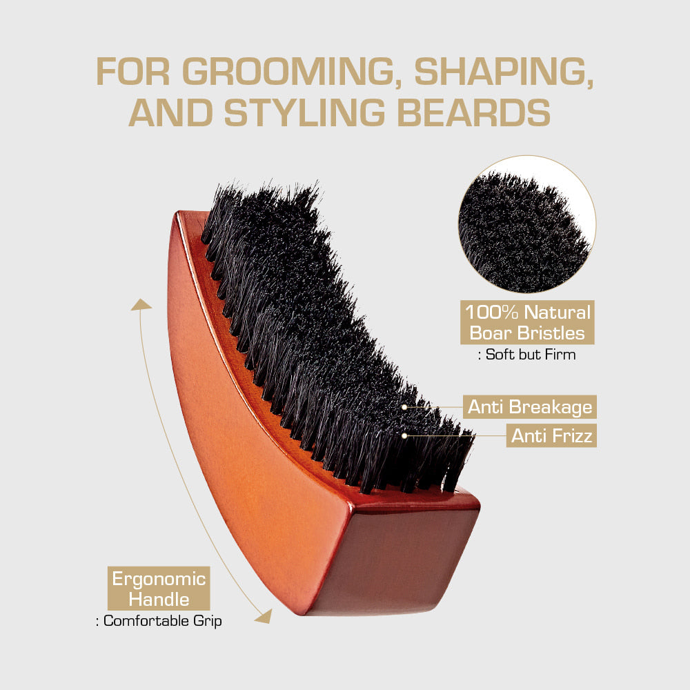 RED BY KISS Premium Beard Medium Soft Moon Shape Brush