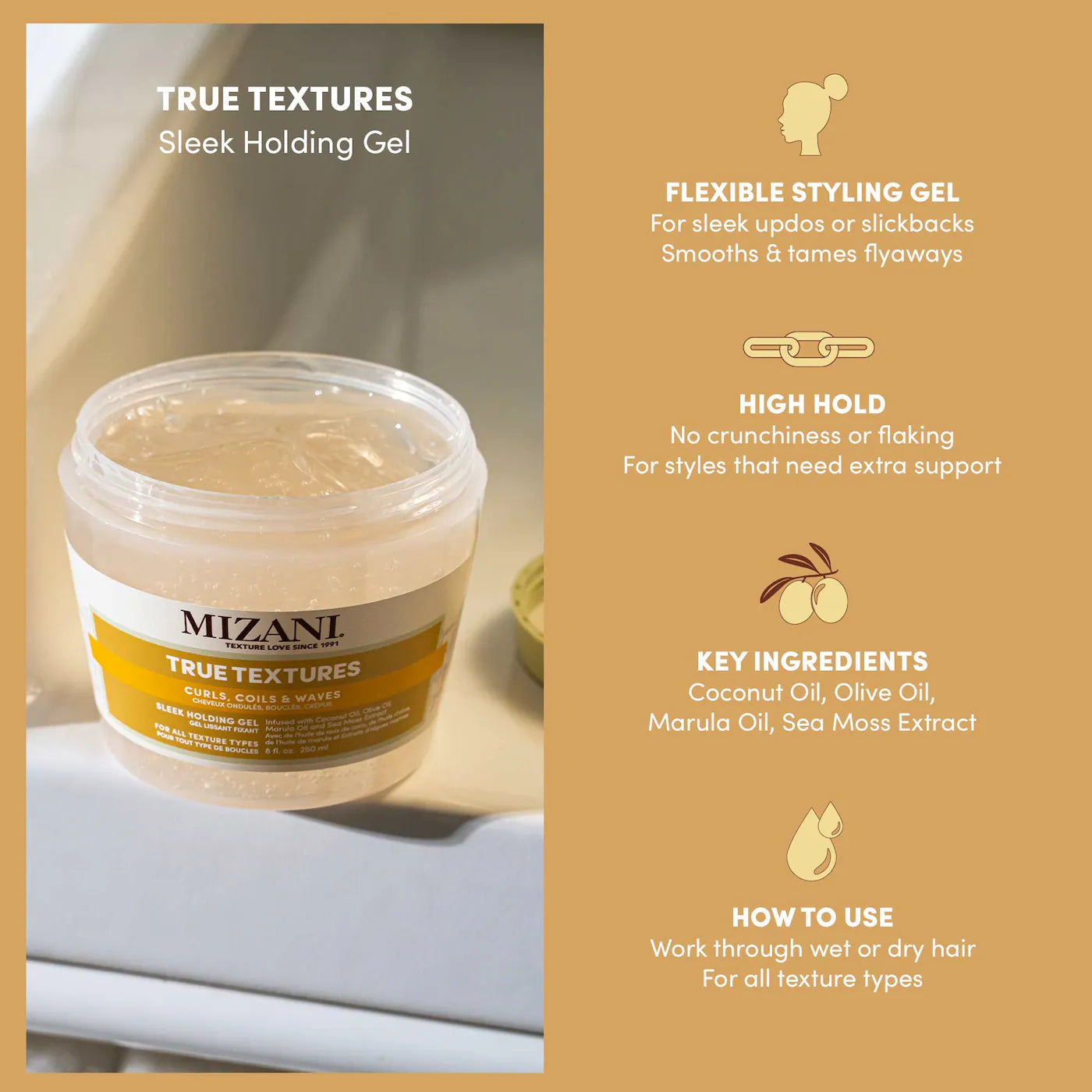 MIZANI True Textures Sleek Holding Hair Gel
