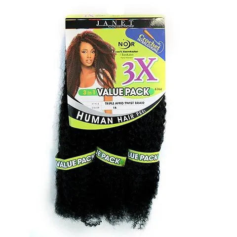 Janet Collection - Noir Afro Twist Braid (3X Value Pack)