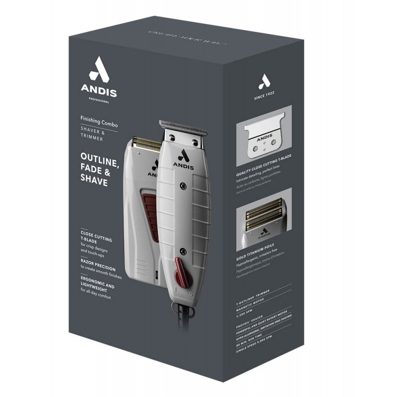 Andis Finishing Combo (T-Outliner Trimmer & ProFoil Lithium Titanium Foil Shaver)