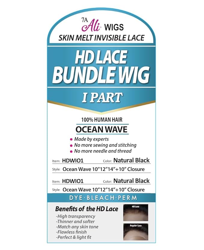 Ali 7A Skin Melt Invisible HD Lace I-Part Bundle Wig - Ocean Wave