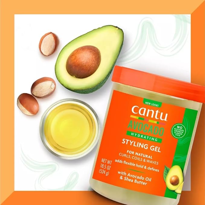 Cantu Avocado Paraben-Free Hydrating Styling Gel, 18.5oz