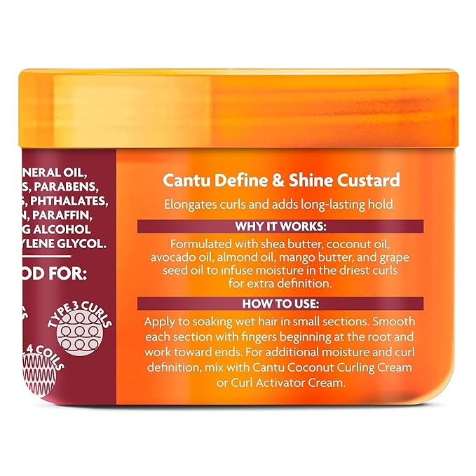 Cantu Define & Shine Custard with Shea Butter for Natural Hair, 12oz