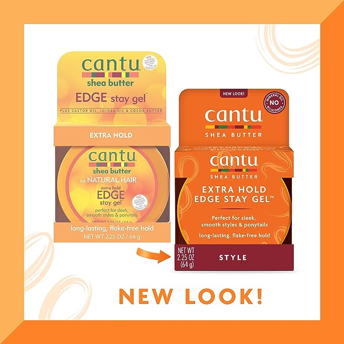 Cantu Extra Hold Edge Stay Gel with Shea Butter, 2.25oz