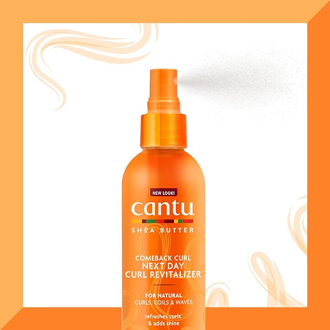 Cantu Comeback Curl Next Day Curl Revitalizer Mist with Shea Butter for Natural Hair, 12oz