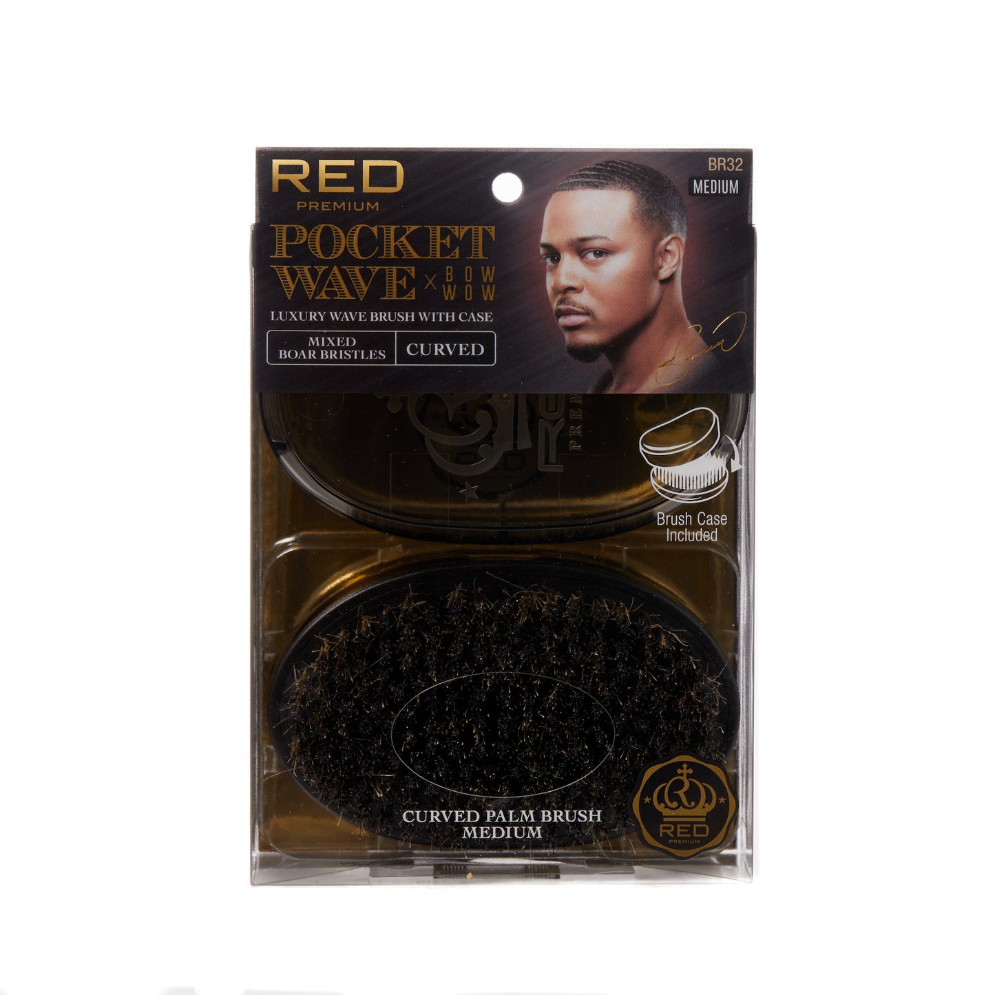 RED BY KISS BOW WOW X 360 Power Wave Premium Boar Brush with Case