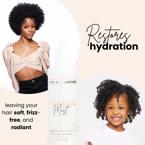 Bask & Lather Hydrating Hair Mist Spray 8oz/ 236ml