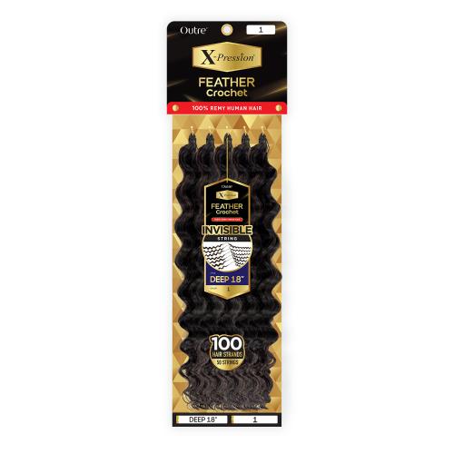 Outre Human Hair Crochet Braids X-Pression Feather Crochet Deep
