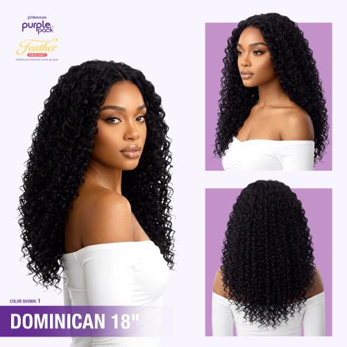 Outre Human Hair Blend Crochet Braids Purple Pack Feather Crochet Dominican 18"