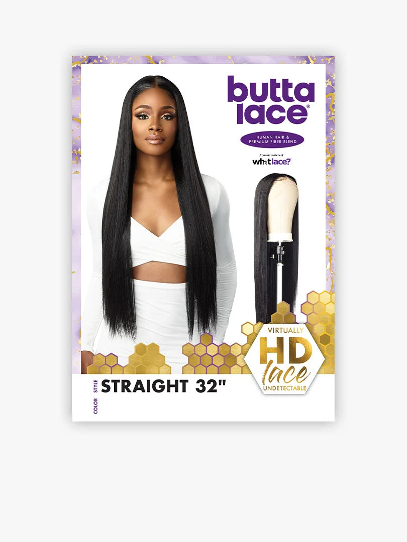 SENSATIONNEL Butta Lace Human Hair Blend HD Lace Front Wig - STRAIGHT 32"