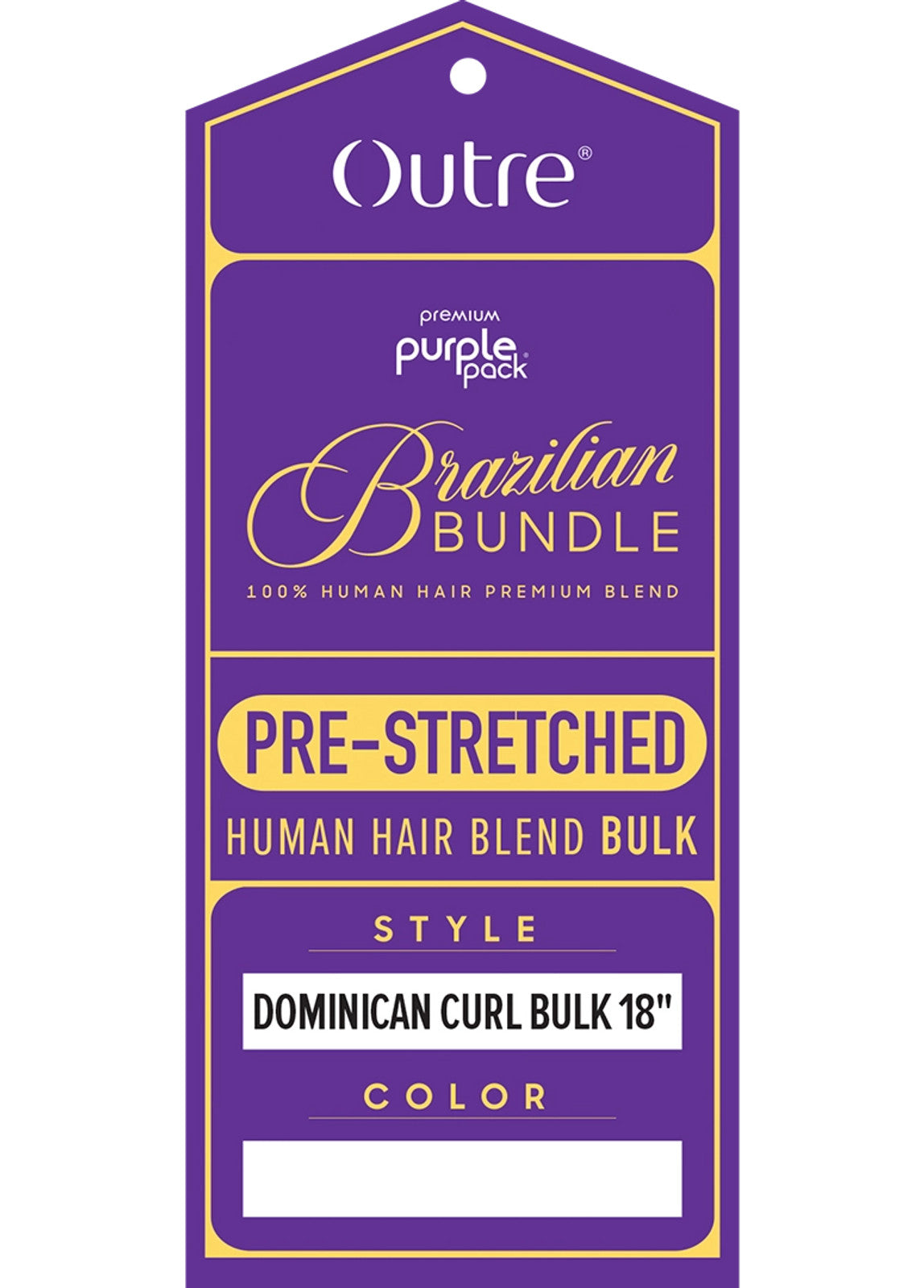 Outre Purple Pack Brazilian Bundle 100% Human Hair Blend Pre-Stretched Weave - DOMINICAN CURL