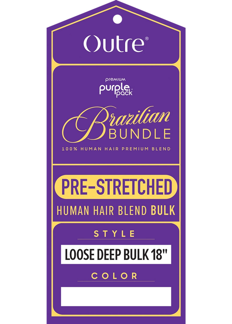 Outre Purple Pack Brazilian Bundle 100% Human Hair Blend Pre-Stretched Weave - LOOSE DEEP