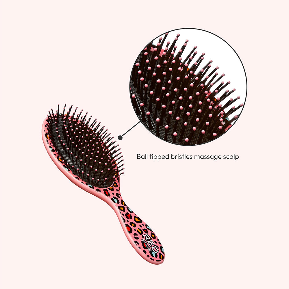 RED BY KISS Oval Designed Brush – Pink Leopard
