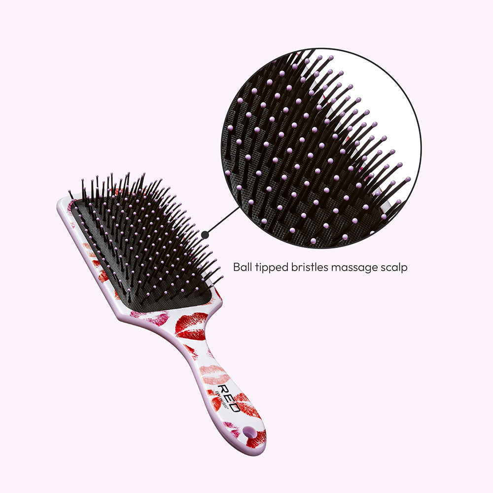 RED BY KISS Square Paddle Designed Brush – Kisses