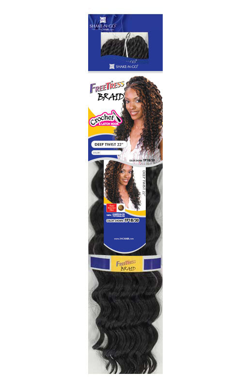 FreeTress Synthetic Hair Crochet Braid - Deep Twist Bulk 22"