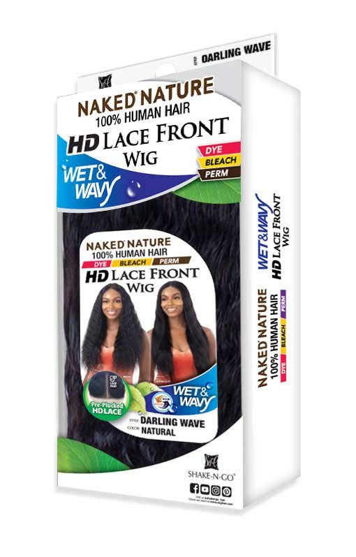 SHAKE-N-GO Naked Nature Human Hair Lace Frontal Wig - Darling Wave