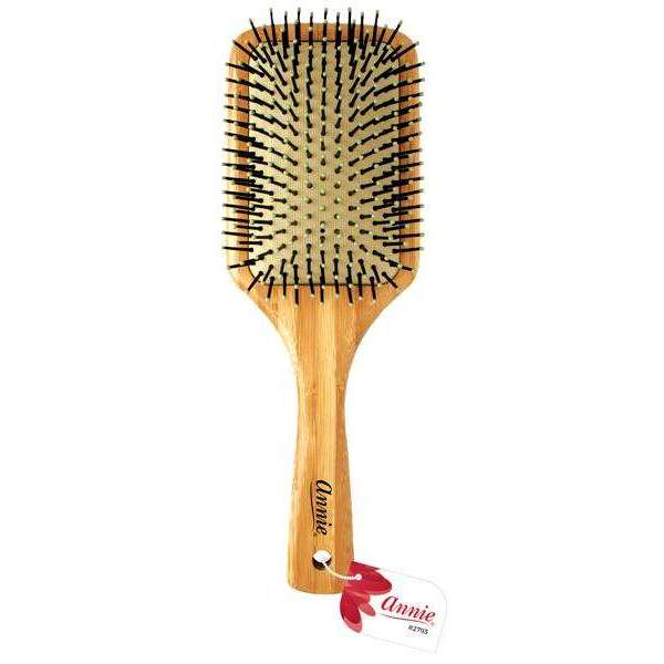 Annie Bamboo Cushion Paddle Brush Nylon Bristle